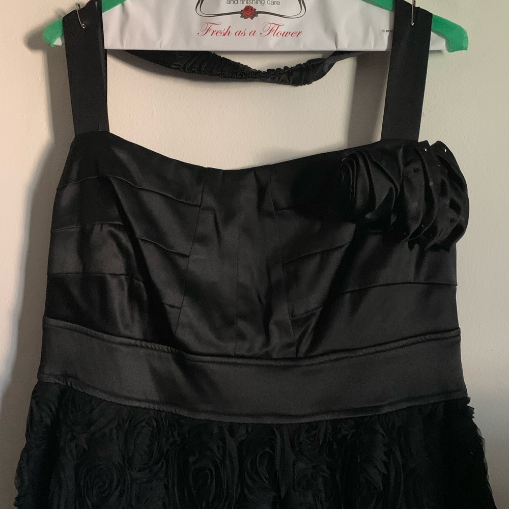 Torrid black haulter dress, lace rose size 16